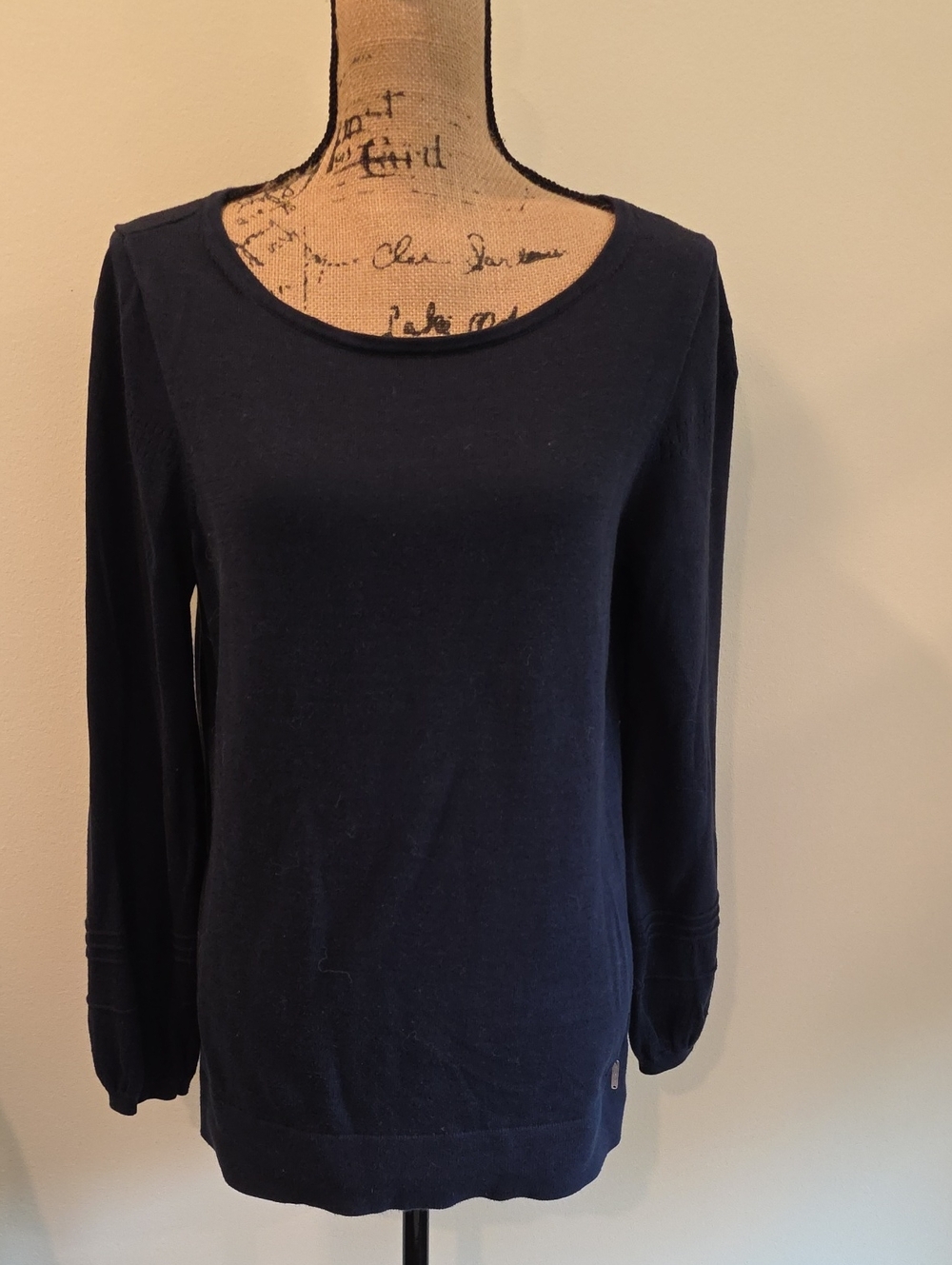 Nautica Women's Navy Scoop Neck Long-Sleeve Top
